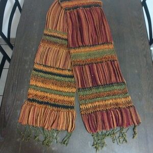 Cost Plus World Market Autumn Colored Knit Scarf